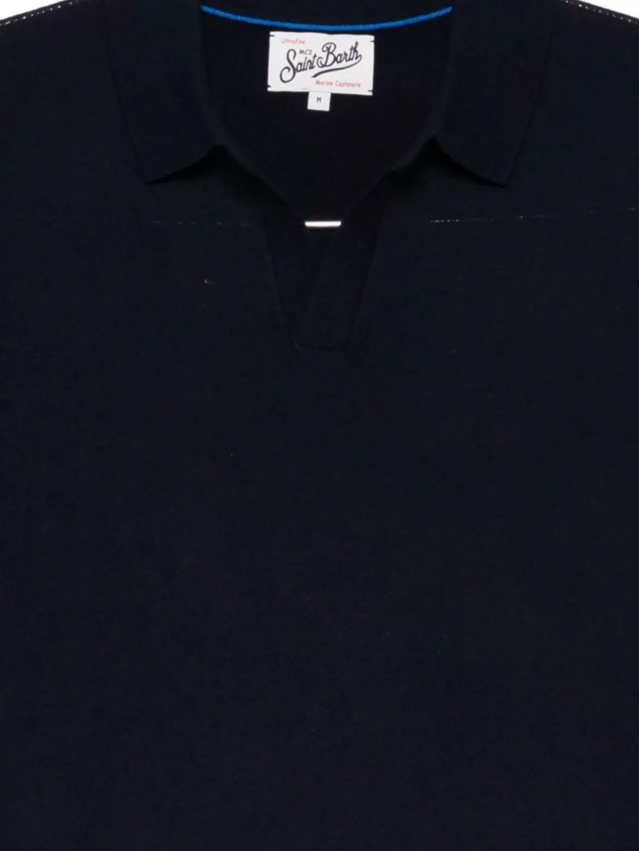 Mc2 Saint Barth Long Sleeve Polo Sweater With Ribbed Cuffs And Hem