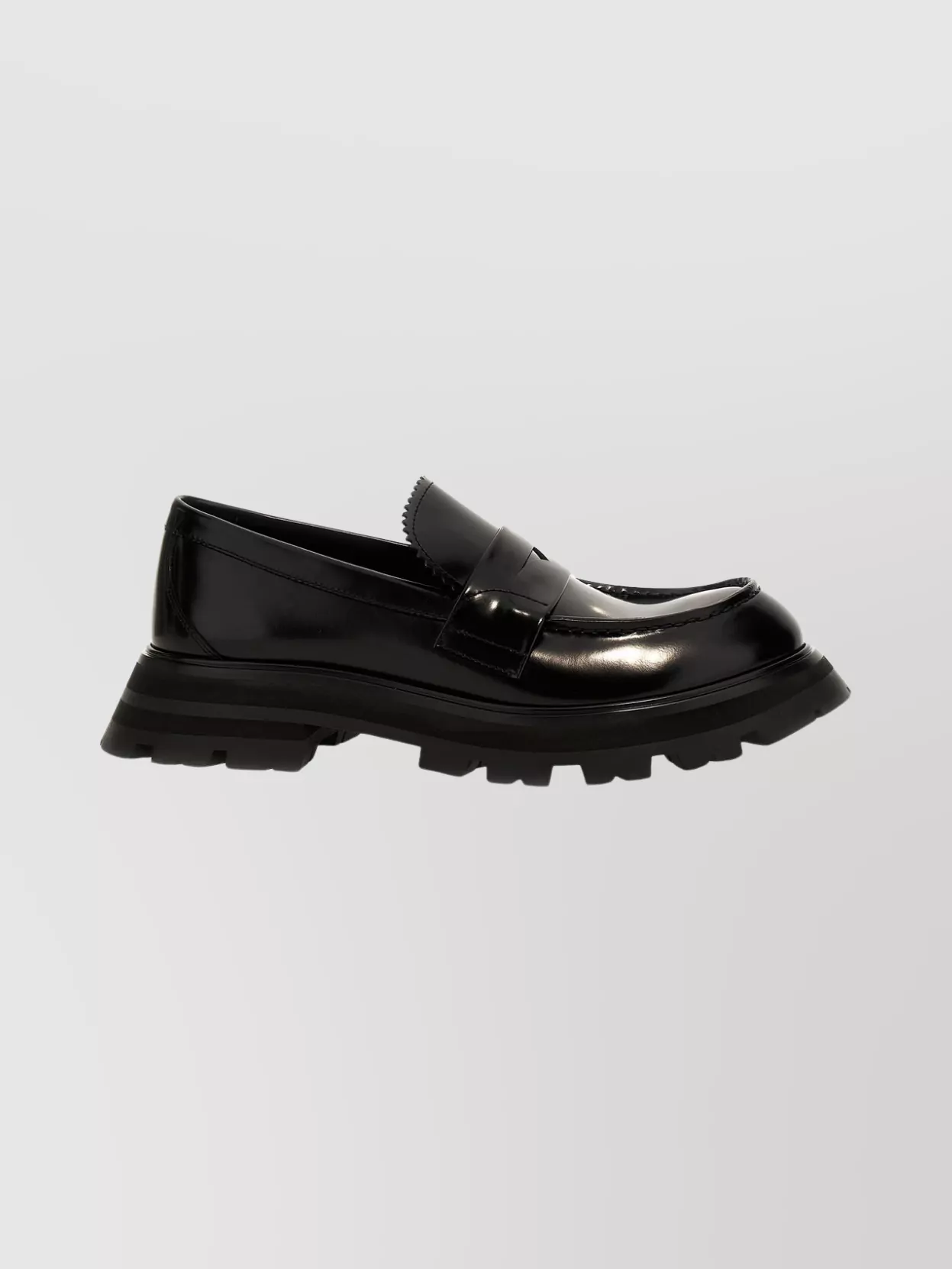 Mc Queen Round Toe Loafers With Chunky Sole And Strap In Black