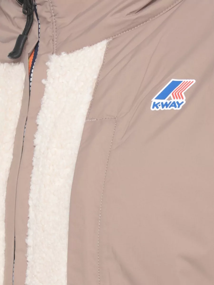 K-Way High Neck Sherpa Jacket Color Block