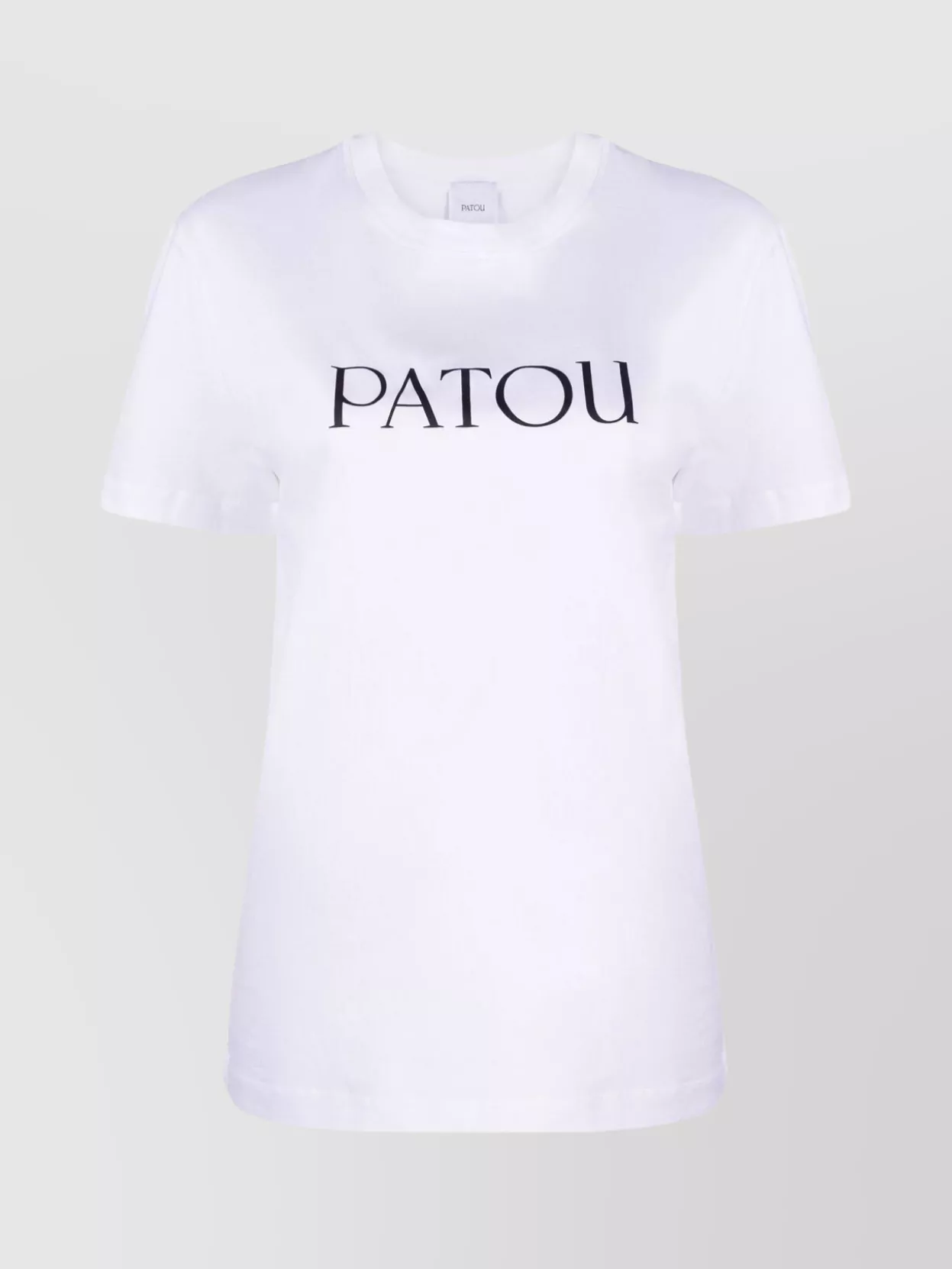 Patou Crew Neck Short Sleeve Straight Hem Top