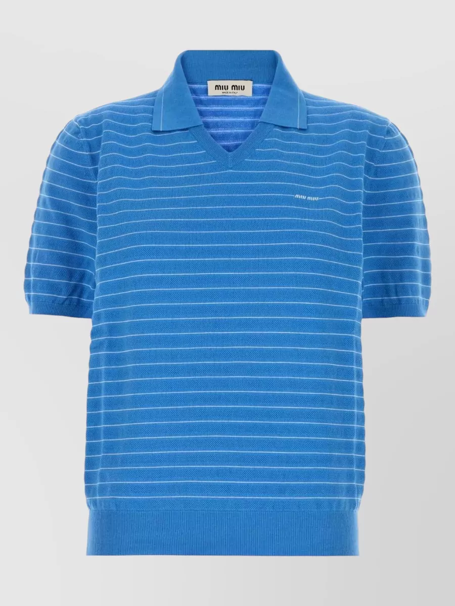 Miu Miu embroidered cotton polo shirt