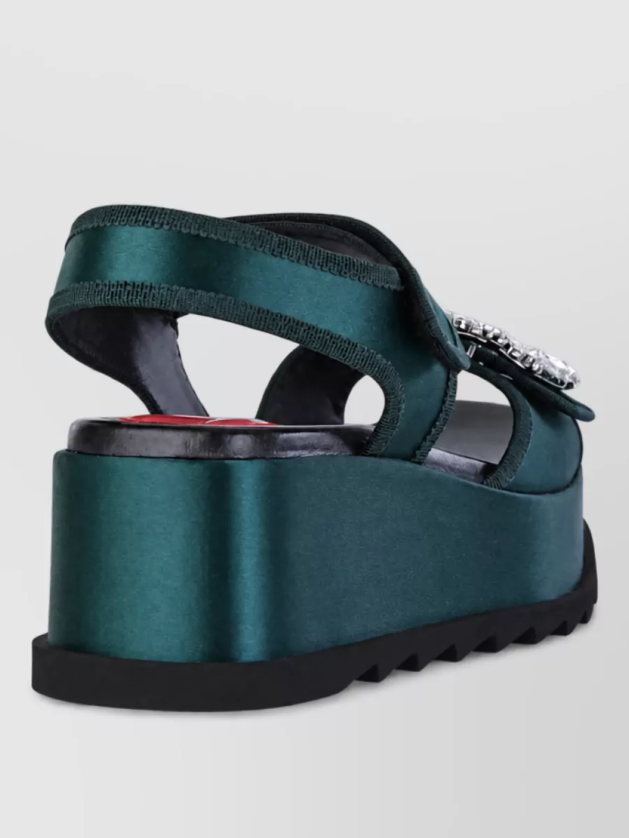 Roger Vivier Leather Embellished Platform Mules