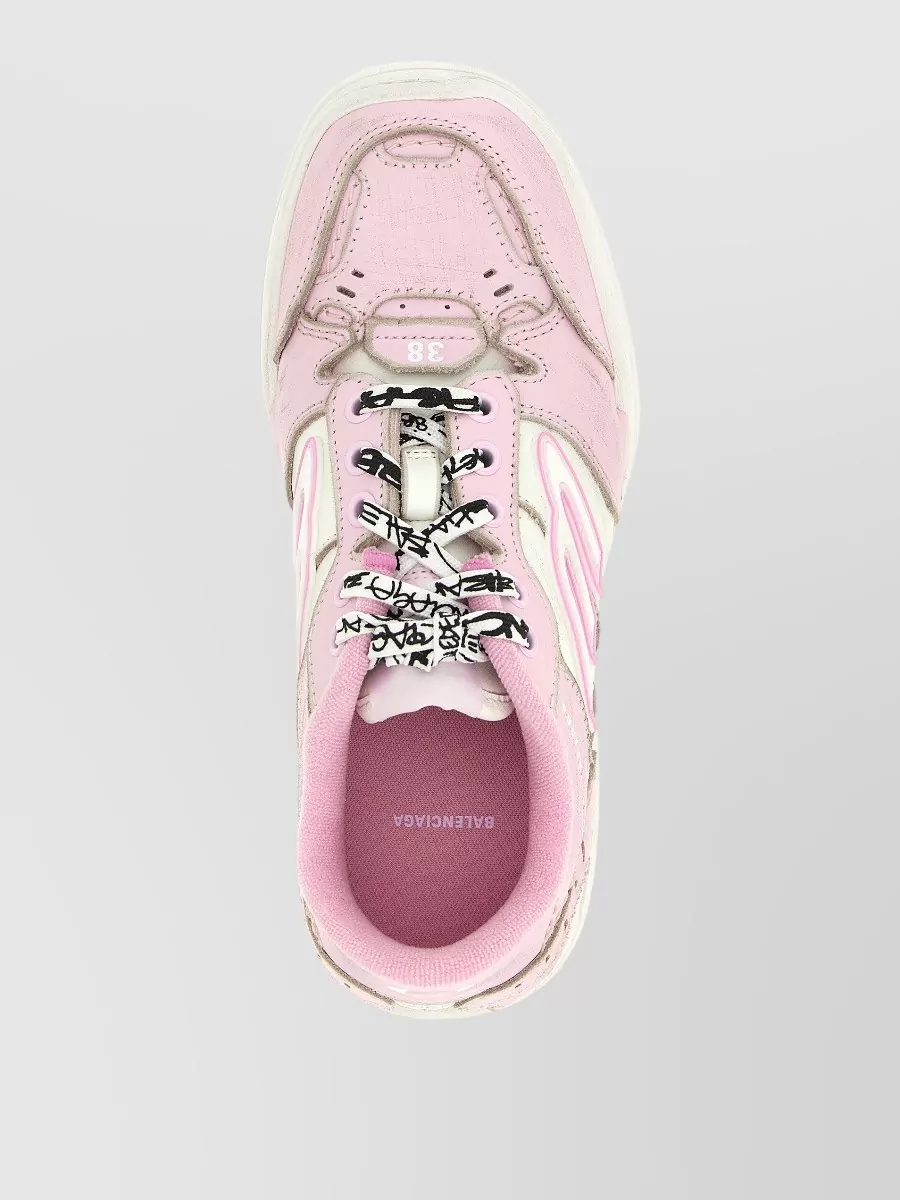 Balenciaga Leather Hamptons Lace-Up Sneakers