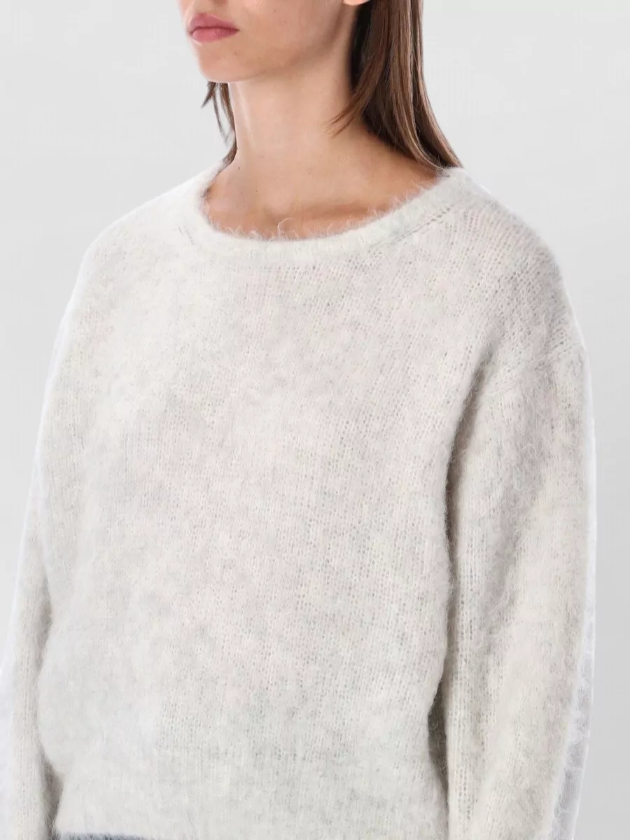 American Vintage Alpaca Cropped Loose-Fit Thick-Knit Sweatshirt