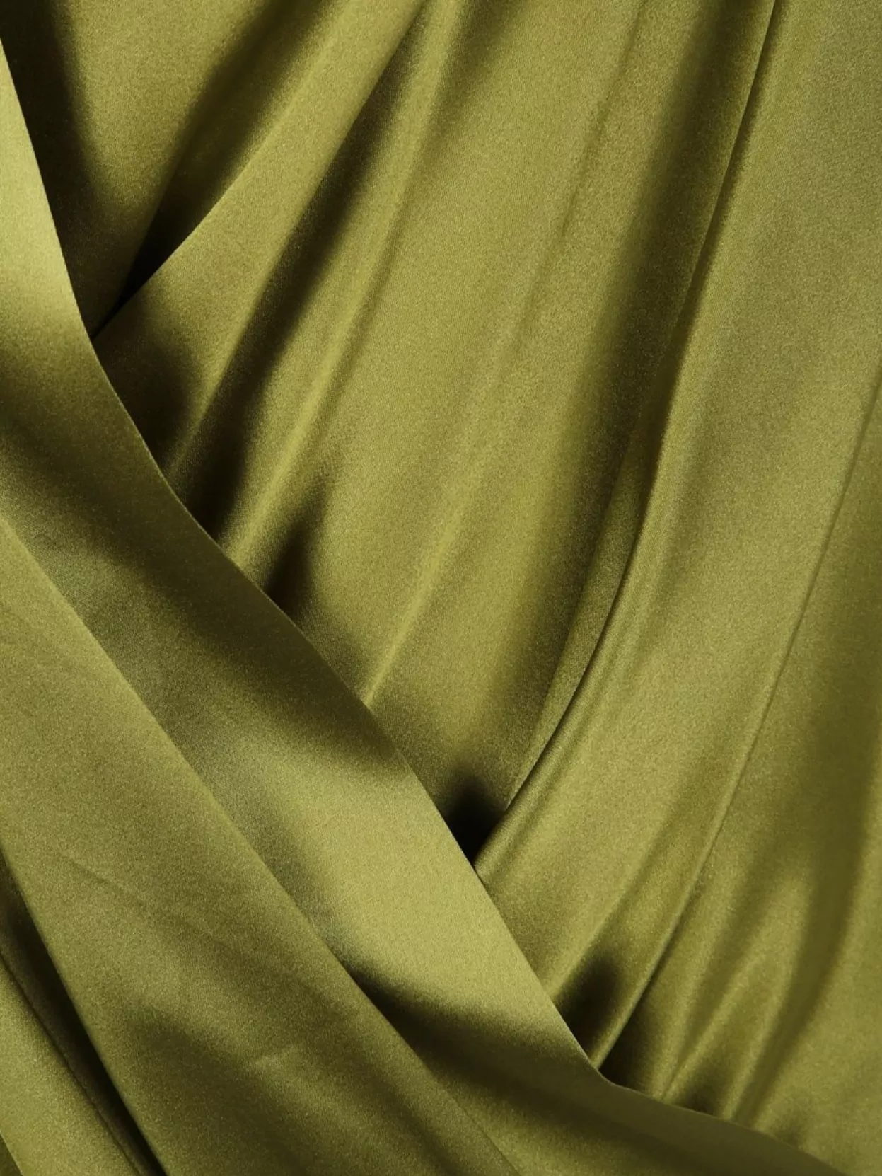 Dries Van Noten Satin V Neck Long Sleeve Draped Top