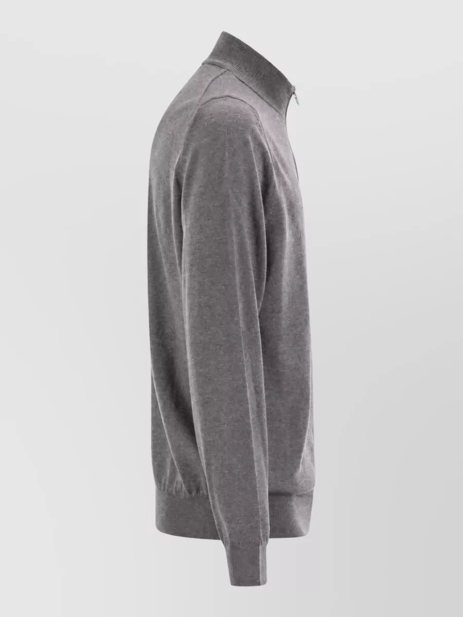 Boss Virgin Wool Zip Collar Jumper