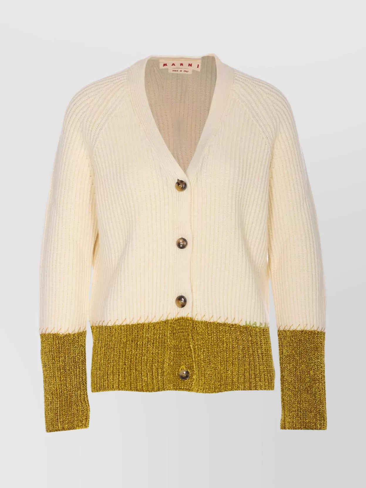 Marni Long Sleeve V-neck Knitted Cardigan In Animal Print