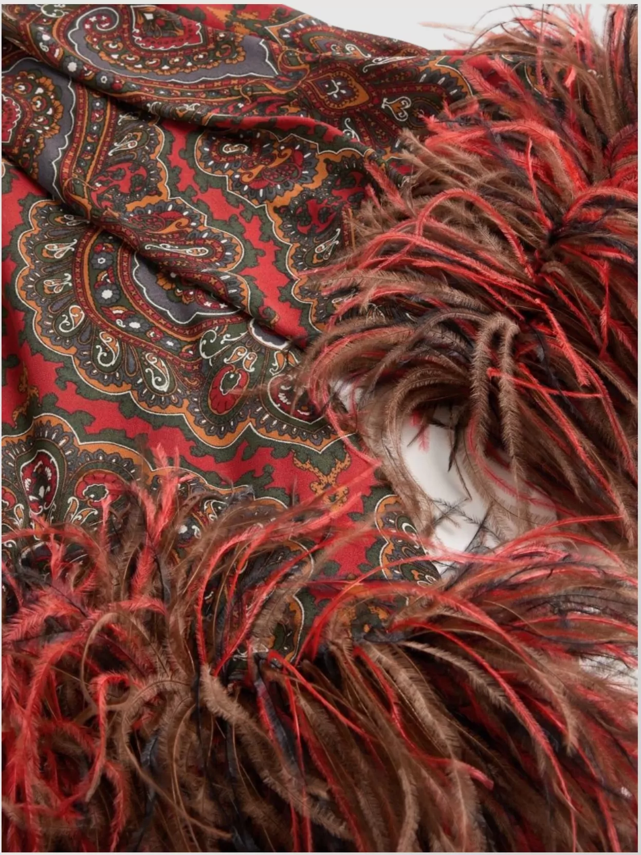 Valentino Silk Feather-trim Maxi Dress