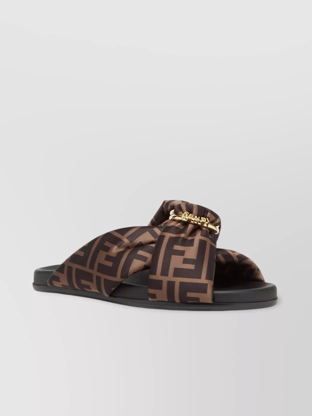 Fendi Feel Slides With Double-band And D-ring Buckle