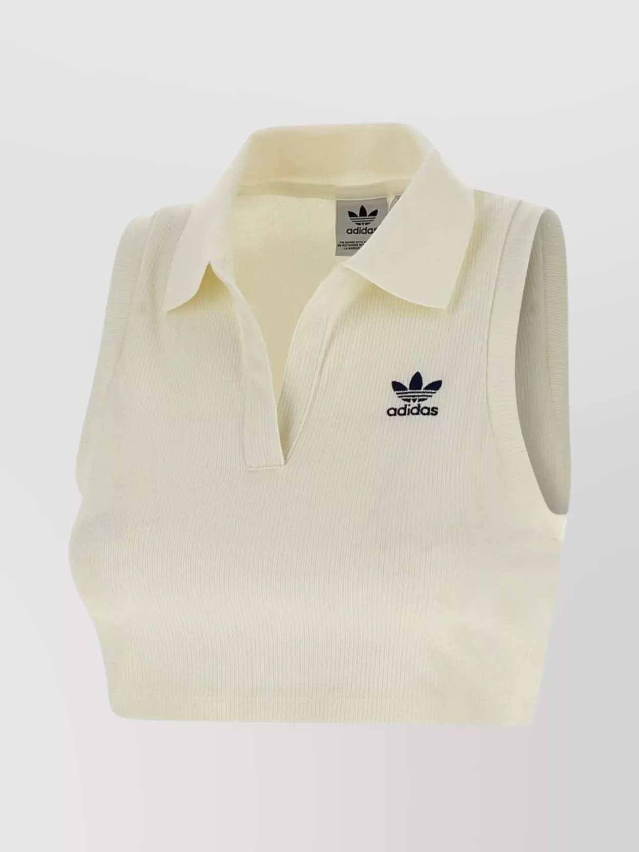 Shop Adidas Originals Ribbed Cotton And Viscose Sleeveless Top