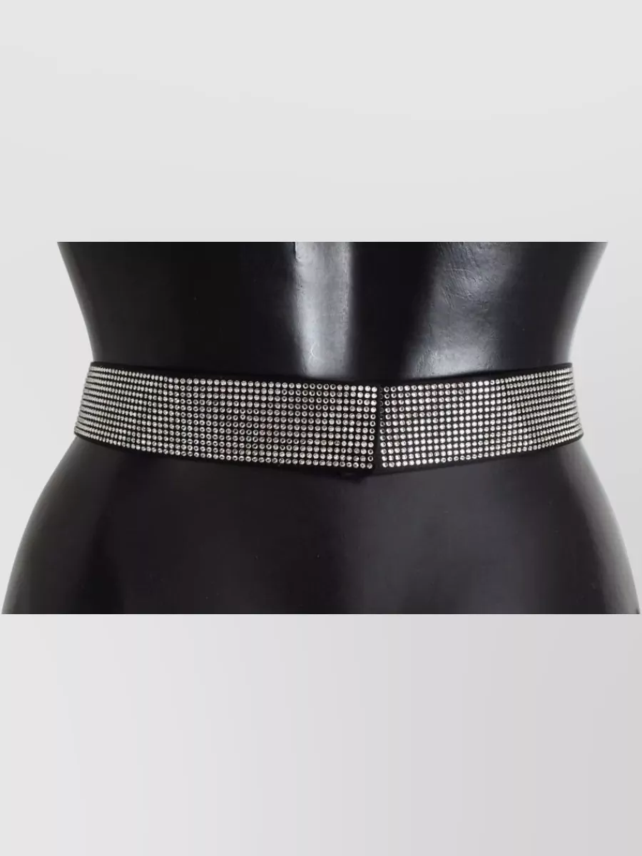 Dolce&Gabbana Silk Crystal-Embellished Bow Waist Belt