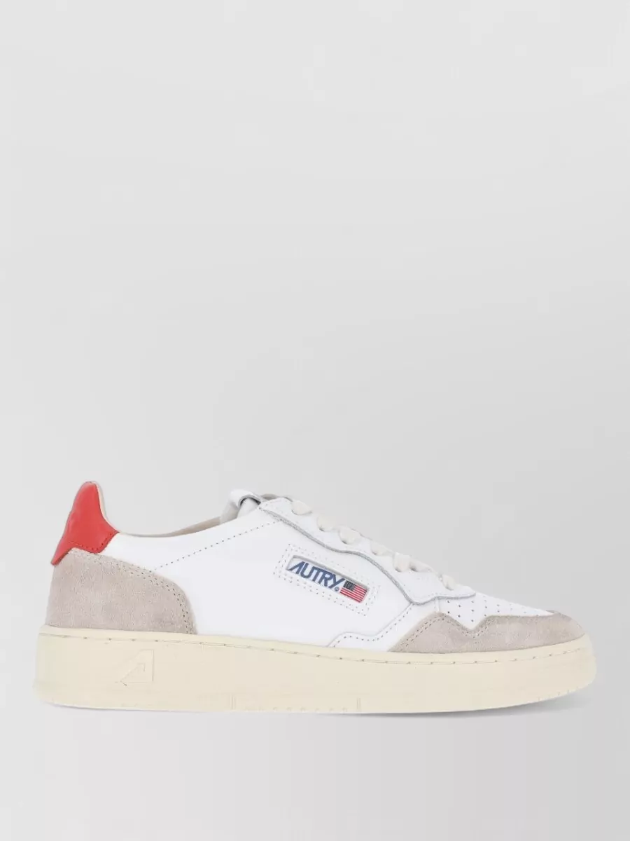Autry Medalist Low Sneakers In White And Space Leather