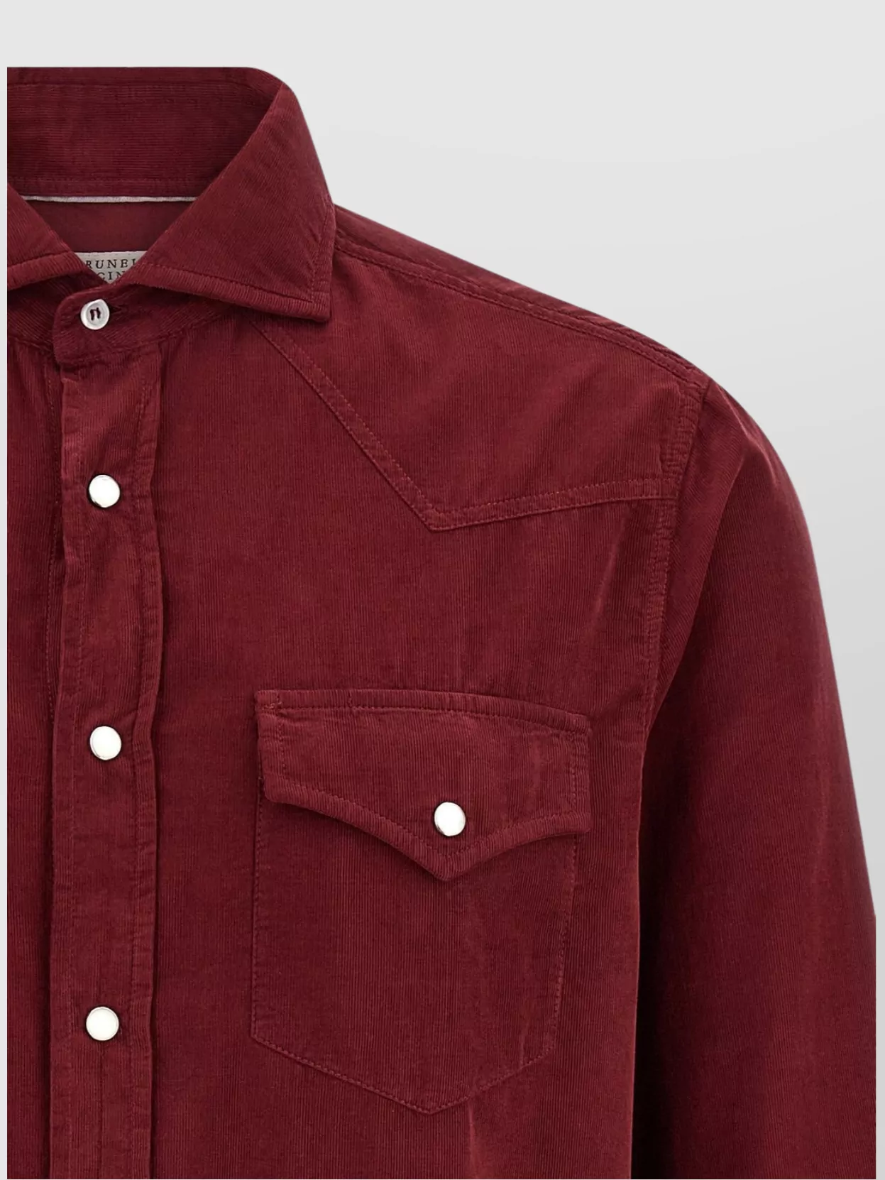 Brunello Cucinelli Button-Down Corduroy Shirt Featuring Chest Pockets