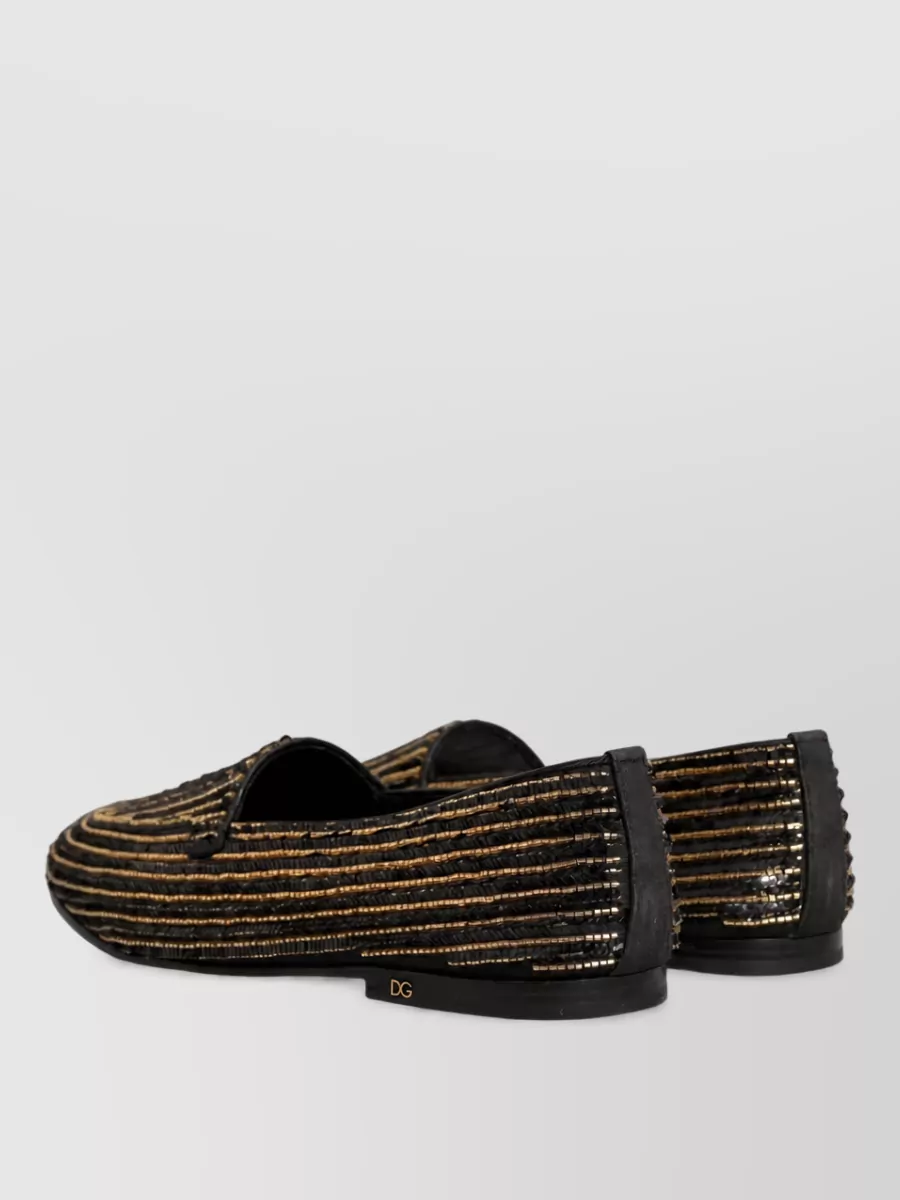 Dolce&Gabbana Leather Sequin Loafers