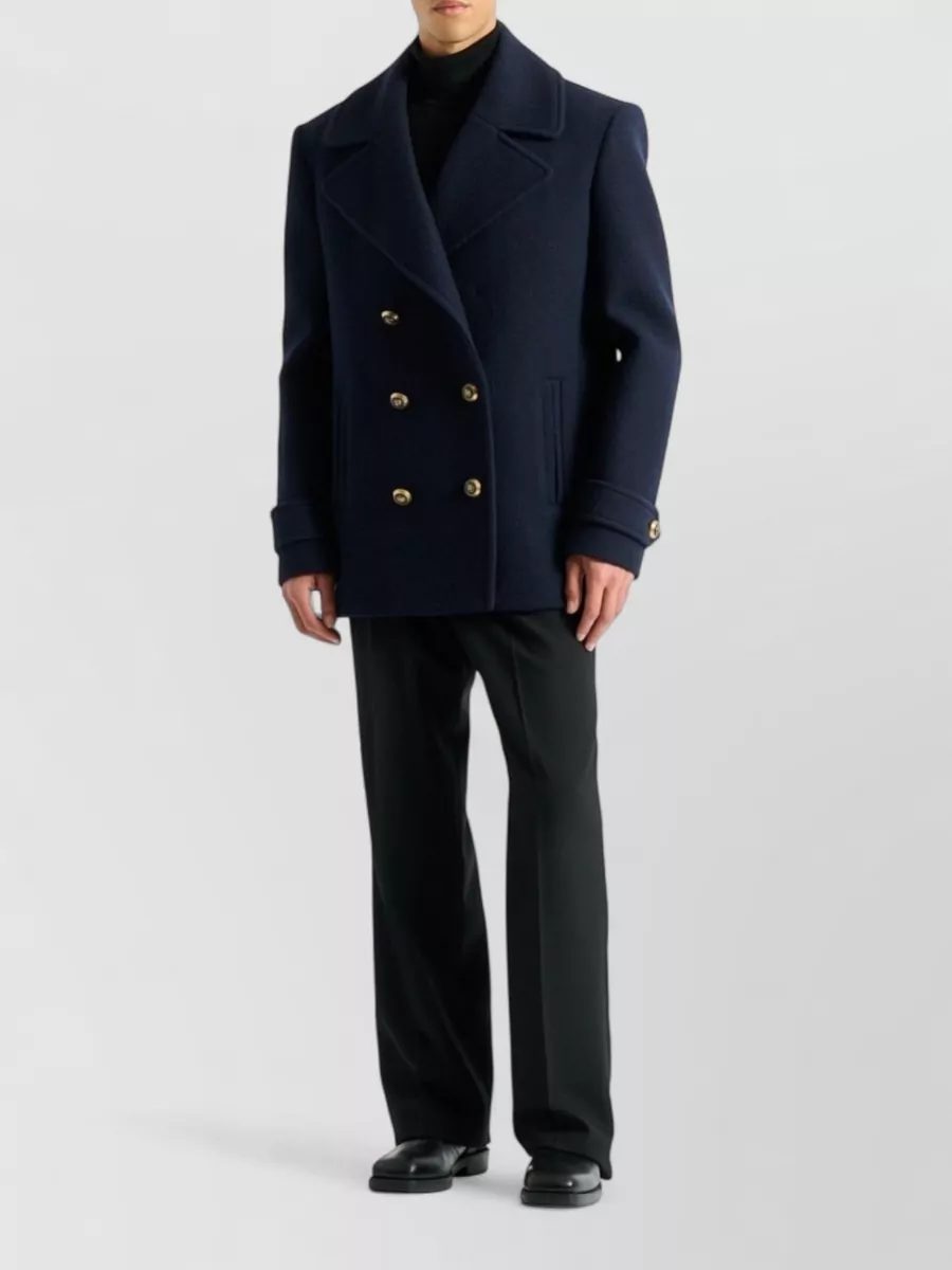 Balmain Virgin Wool Double-Breasted Caban Coat