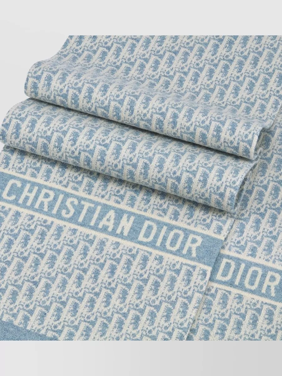 Christian Dior Lightweight Rectangular Scarf Fringe Detail