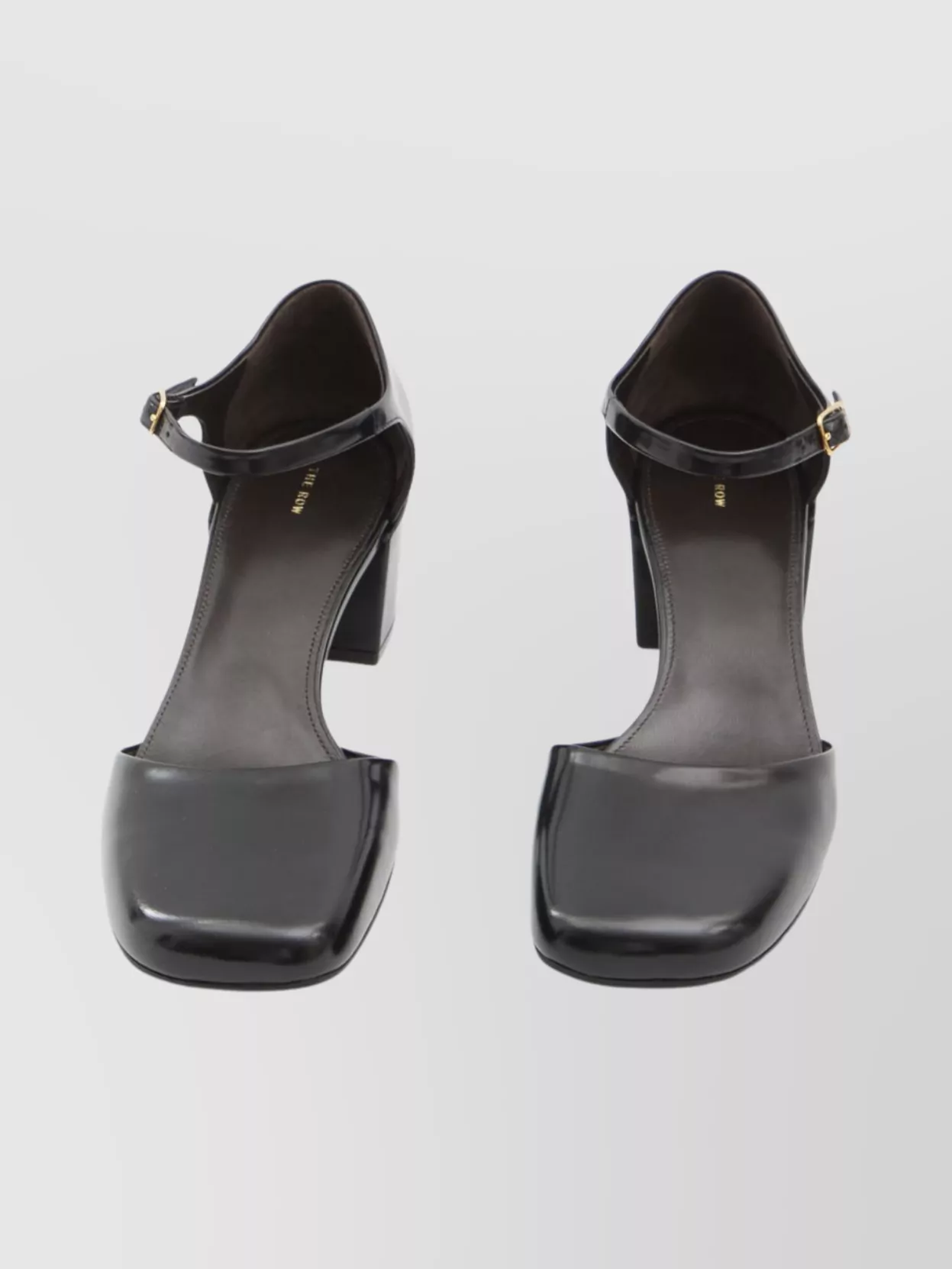 The Row Chunky Heel Square Toe Pumps In Black