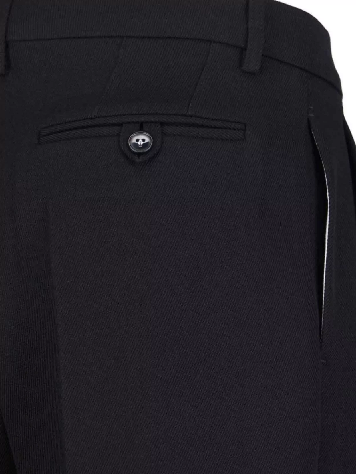 Victoria Beckham Straight Trousers With Pleats And Button Detail