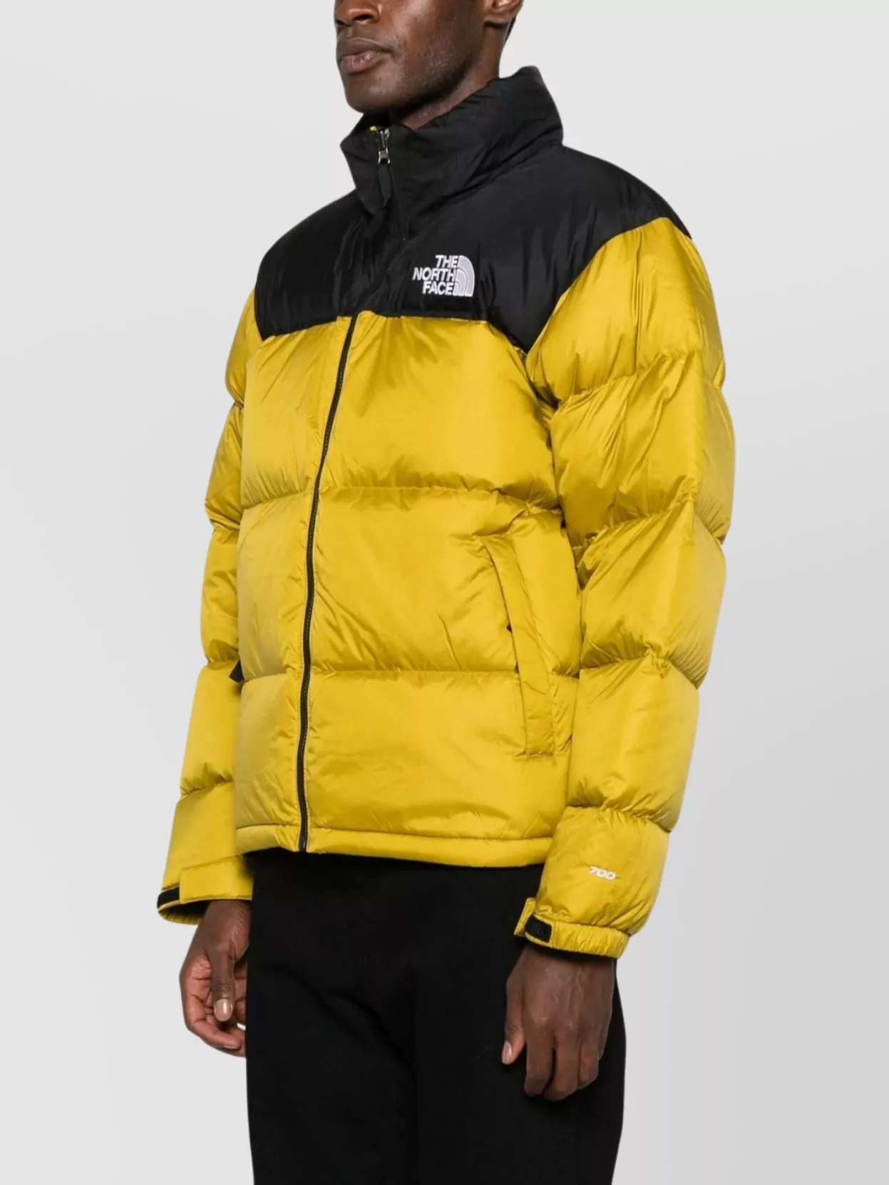 The North Face Color Block Puffer Jacket With High Collar