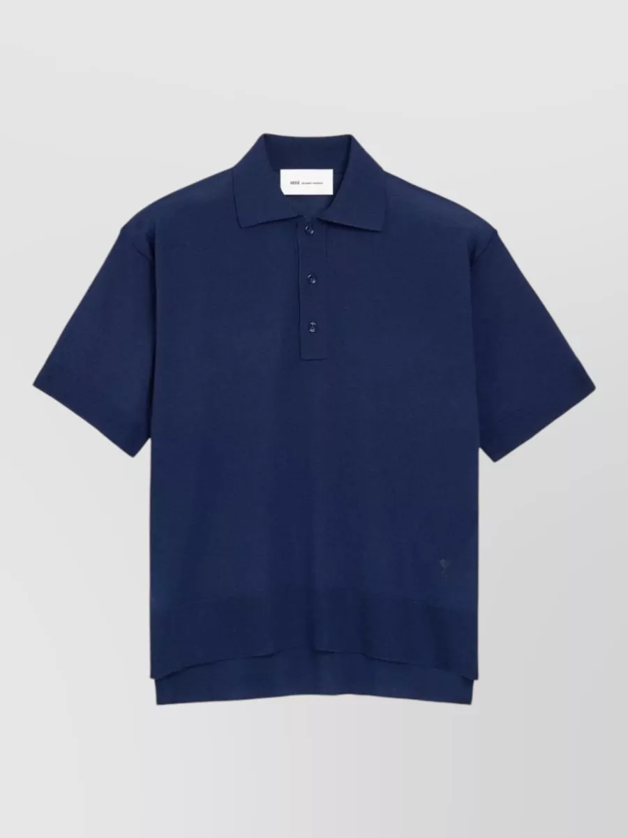 Ami Paris Silk wool polo shirt
