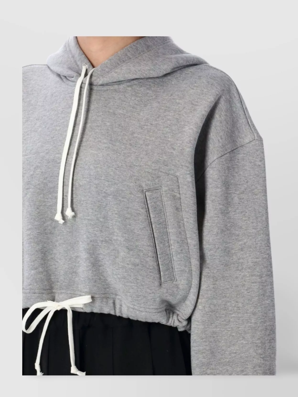 Shop Comme Des Garçons Short Hoodie Drawstring Hood