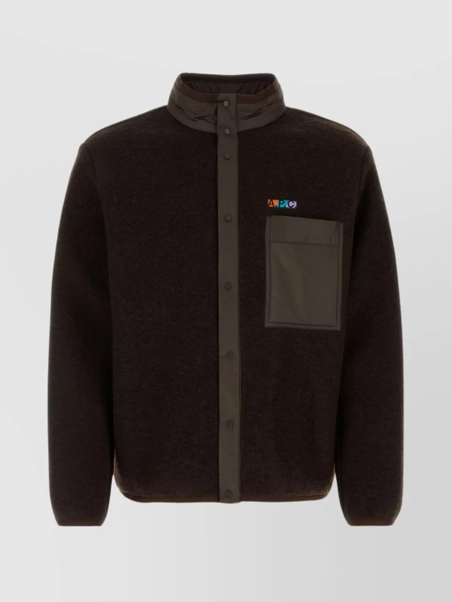 Shop Apc Versatile Wool Blend Sweatshirt With Multiple Pockets In Brown