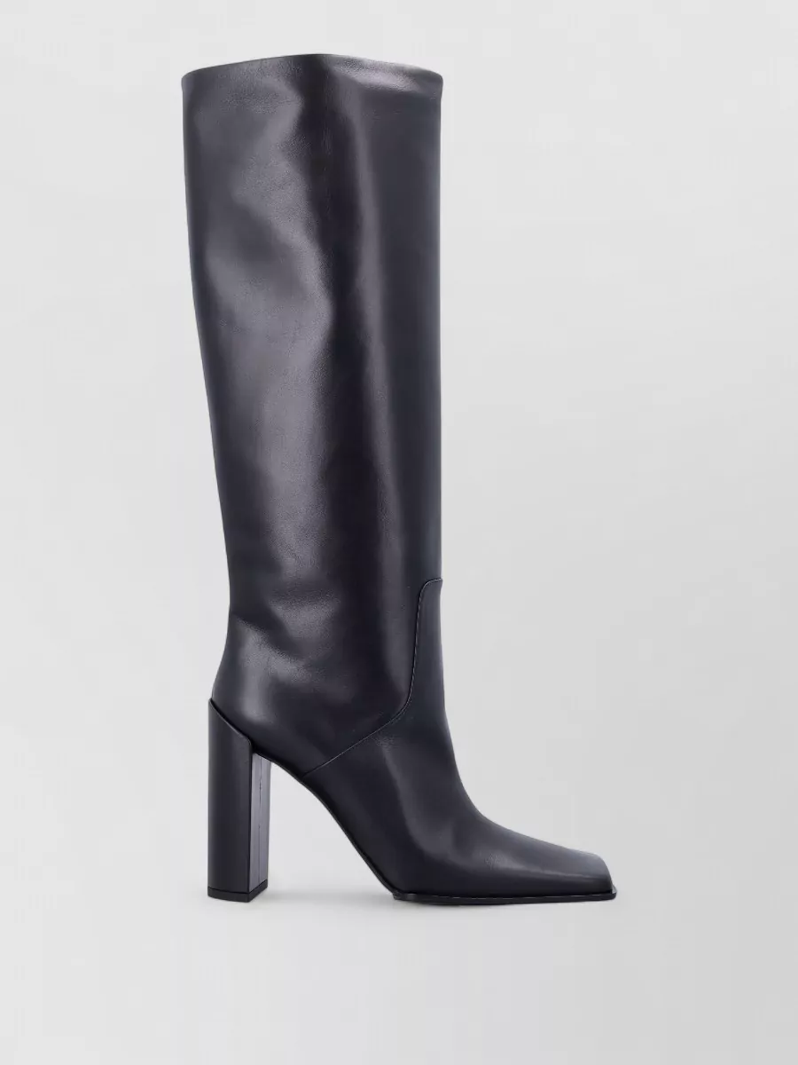 Alaïa Square Toe Calfskin Knee High Boots