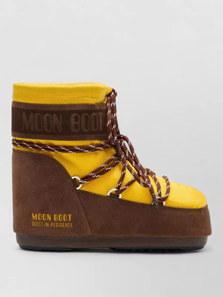 Moon Boot nylon and suede ankle boots