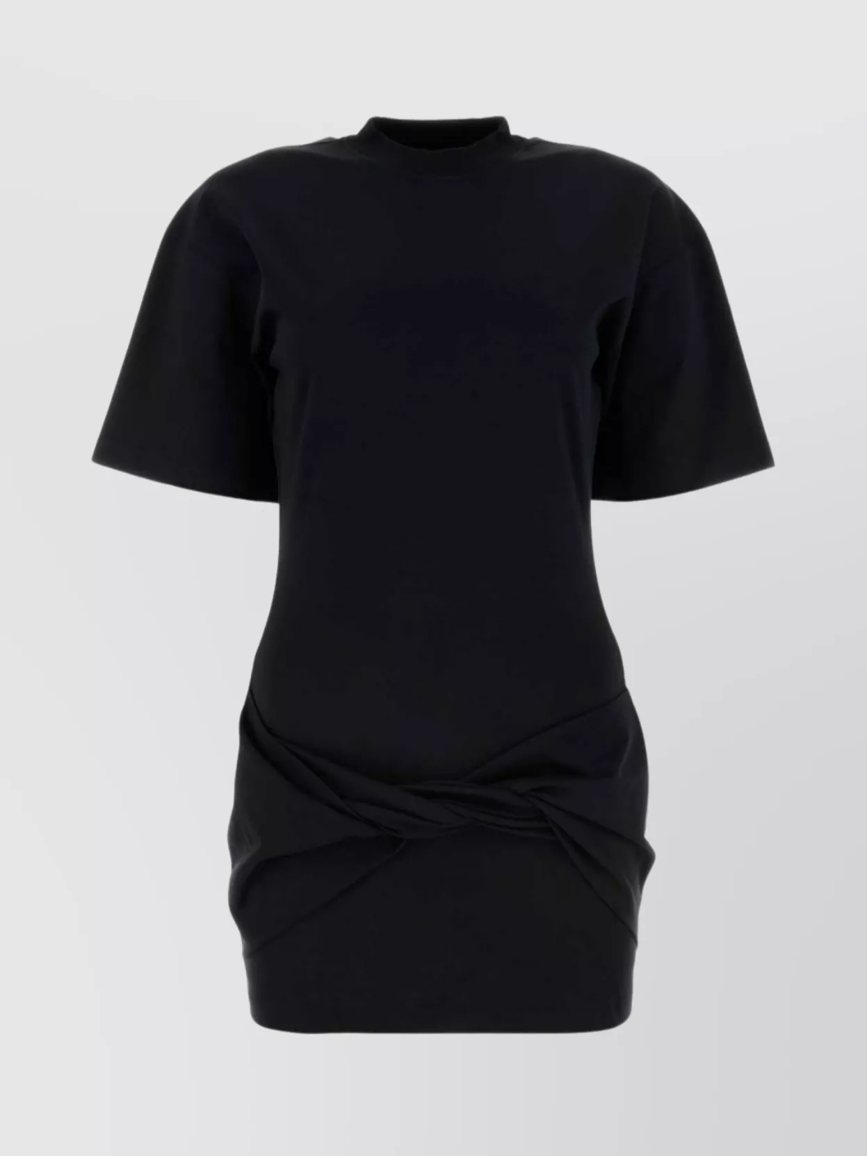 Shop Off-white Cotton Twist Mini Dress In Black