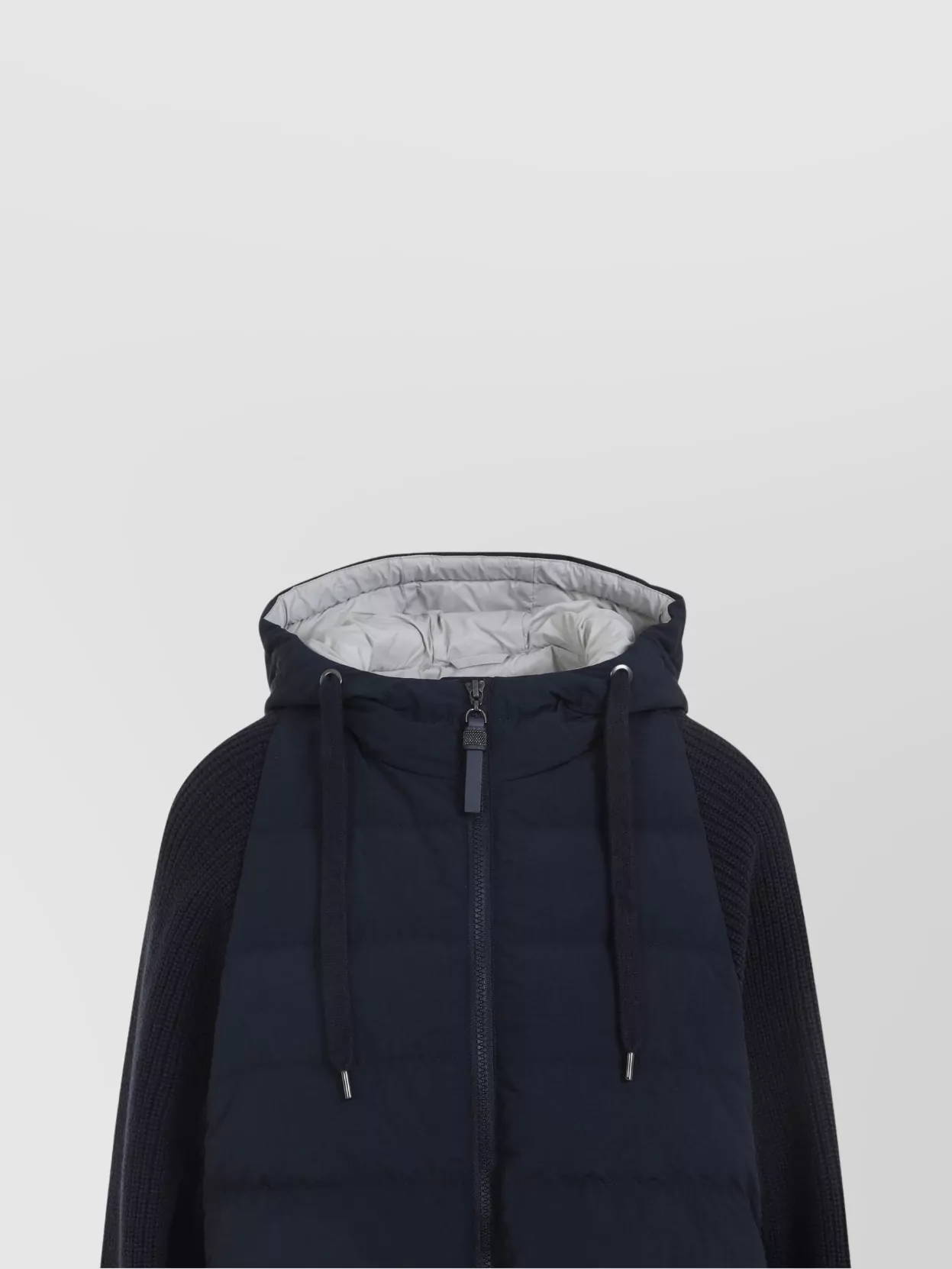 Brunello Cucinelli Padded Hooded Knit Down Jacket