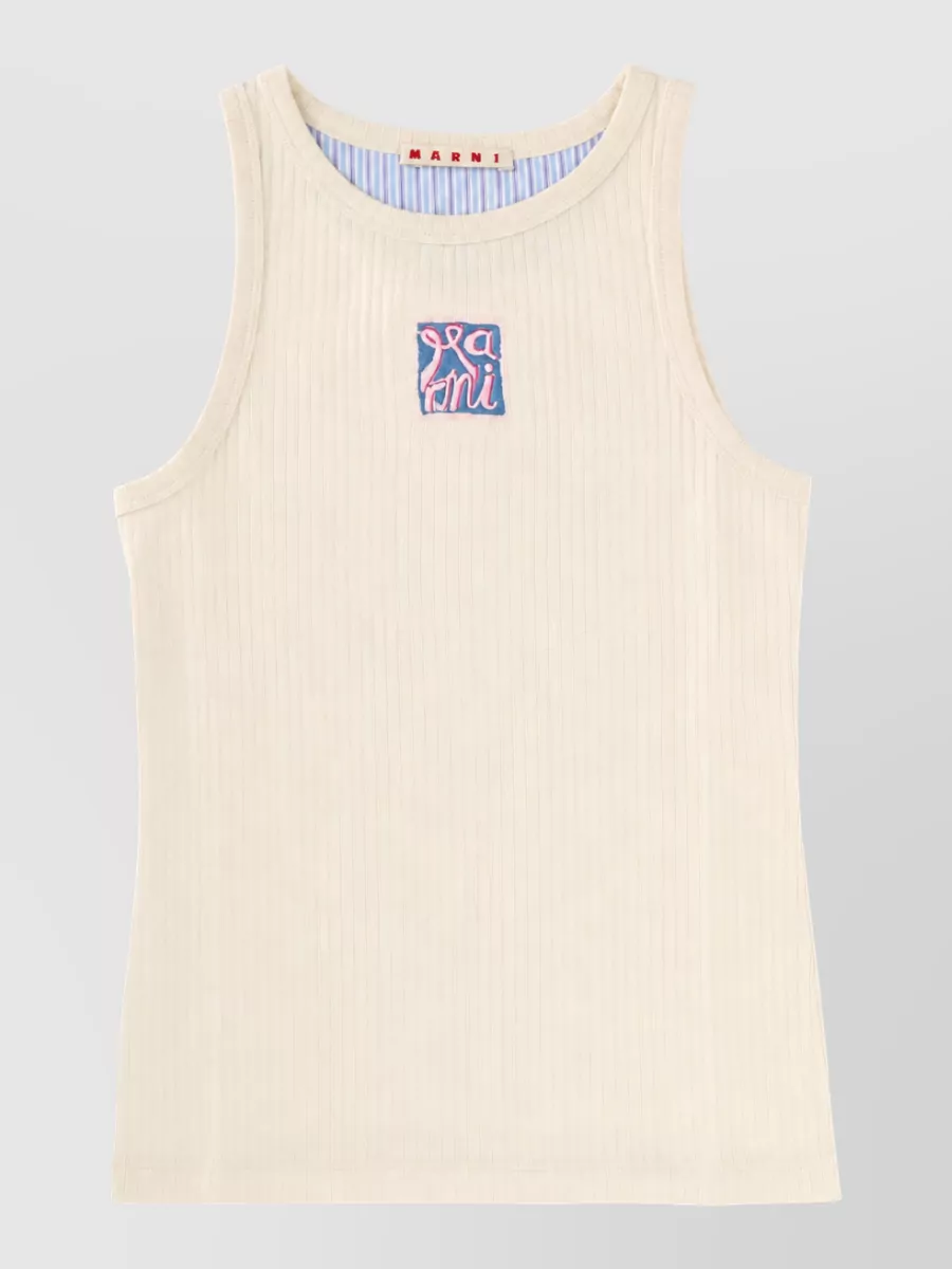 Marni Cotton logo-print bodysuit