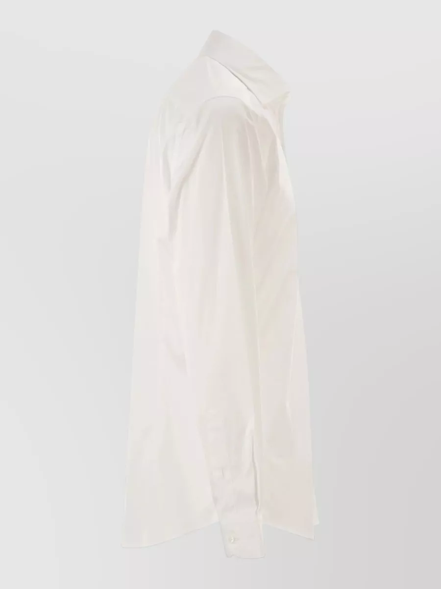 Fay Shirt Straight Cut Collar Long Cuffed Sleeves