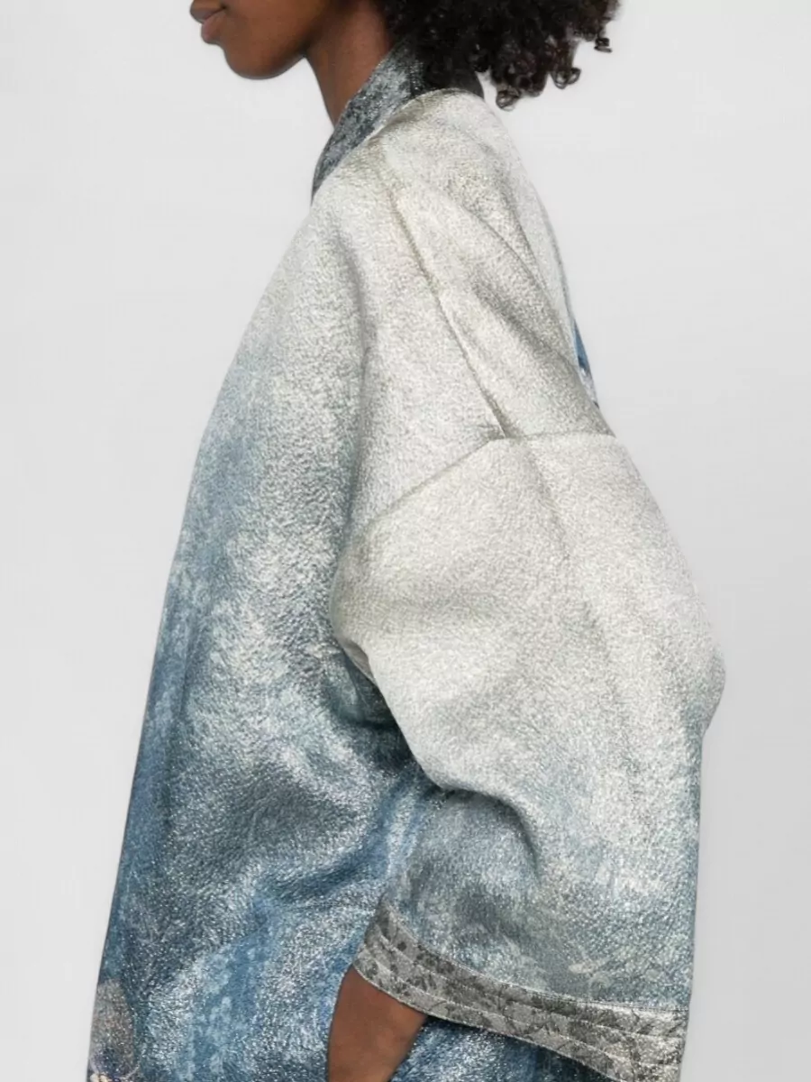 Pierre Louise Mascia Silk Floral Print Kimono Jacket