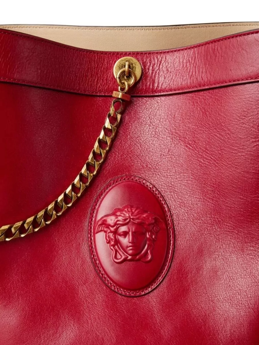 Versace Small Calf Leather Bucket Shoulder Bag