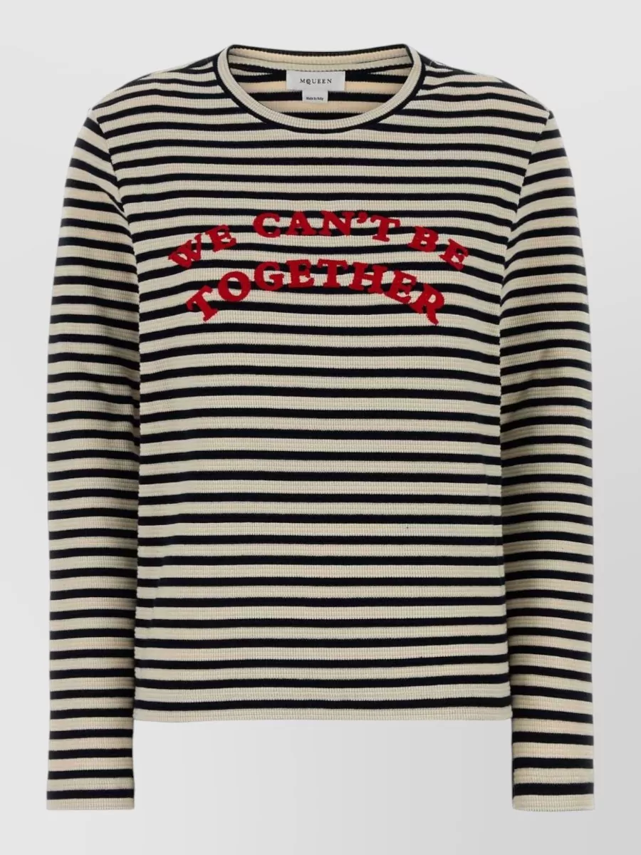 Alexander McQueen stretch cotton embroidered t-shirt