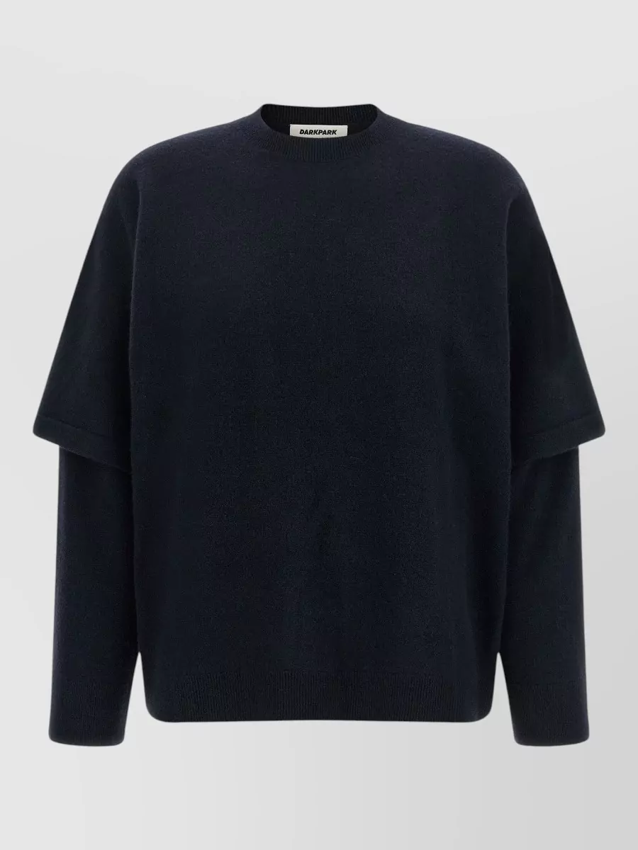 Darkpark cashmere wool double-sleeve crew-neck sweater