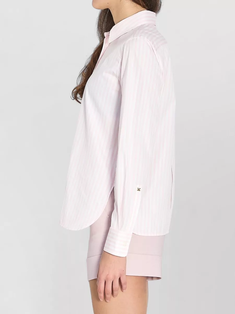 Max Mara Striped Cotton Poplin Long-Sleeve Shirt