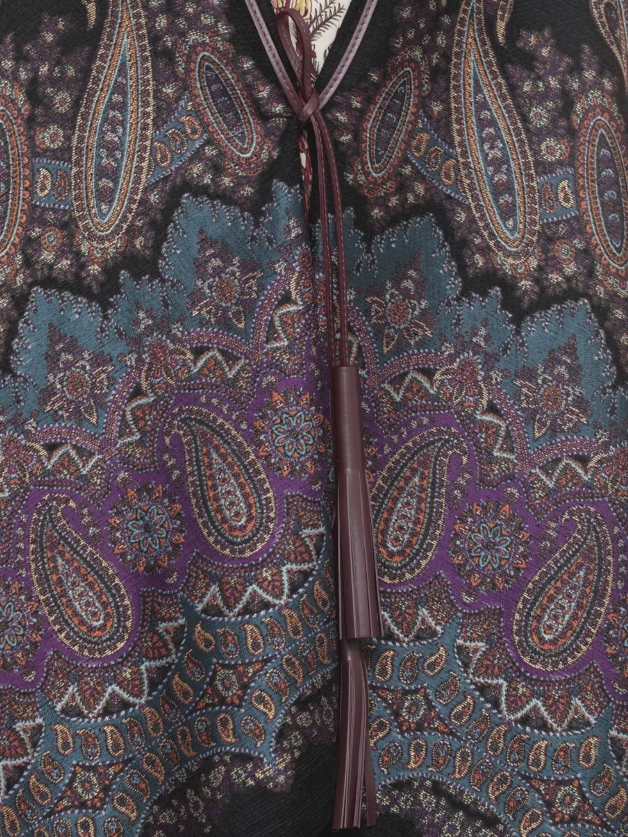Etro Draped Poncho Paisley Pattern