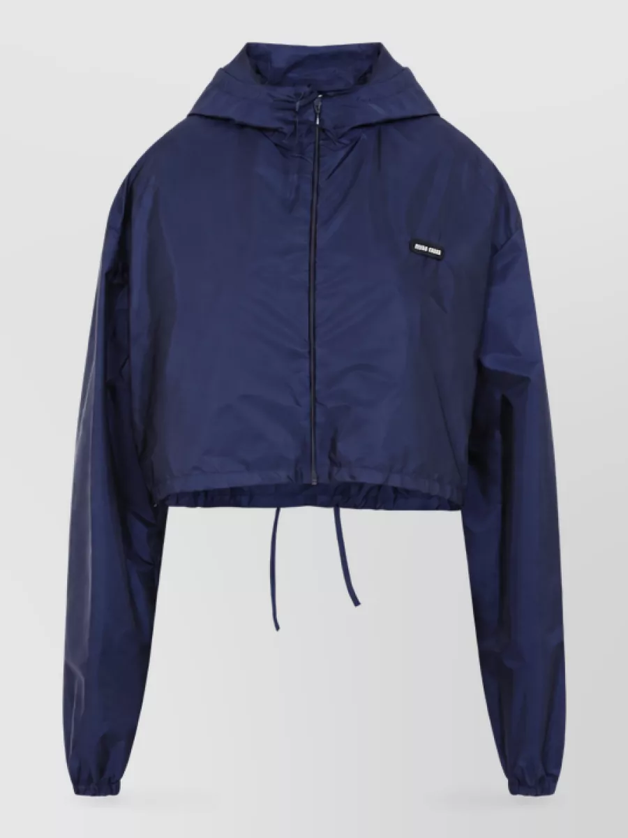Miu Miu Cropped Hooded Windbreaker