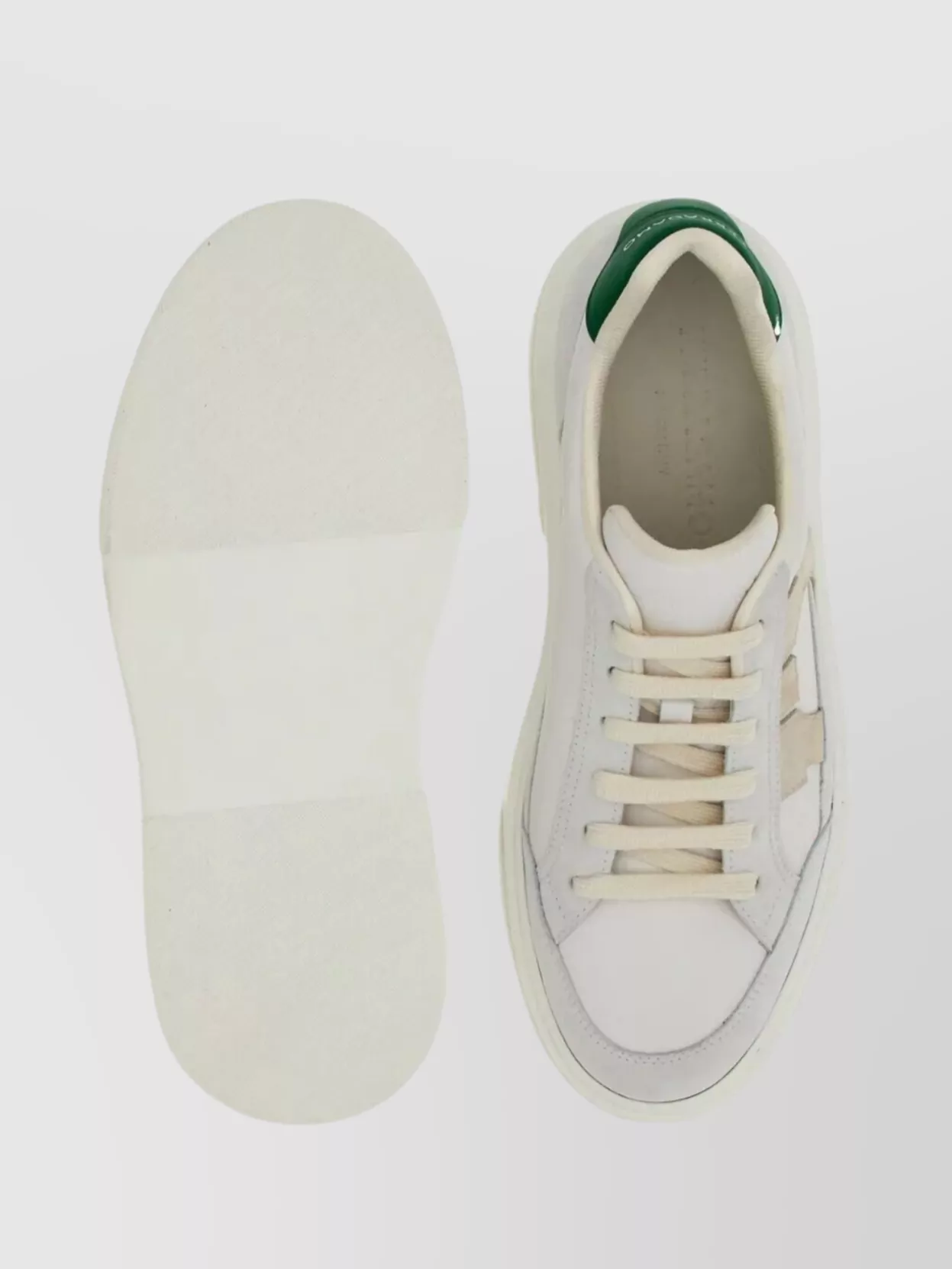 Ferragamo Leather Sneakers With Patch And Heel Tab