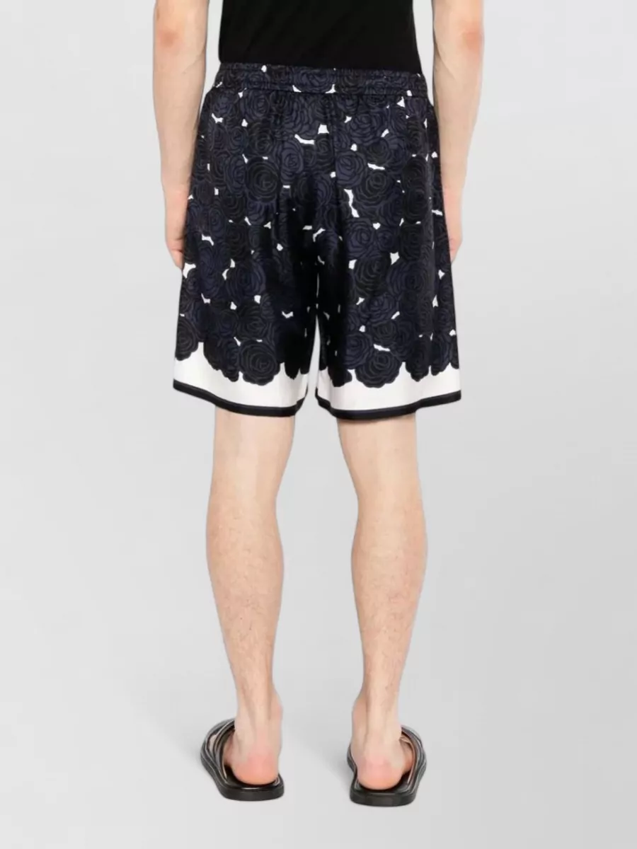 Givenchy Silk Floral-Print Elastic-Waist Swim Shorts