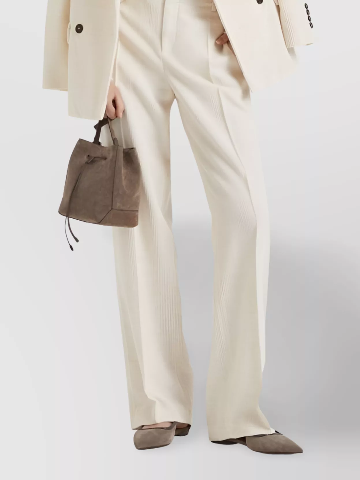 Brunello Cucinelli Ribbed Blazer Structured Shoulders