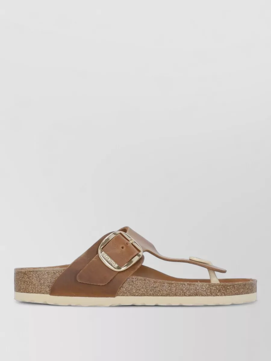 Birkenstock Leather Flat Sandals Open Toe Design