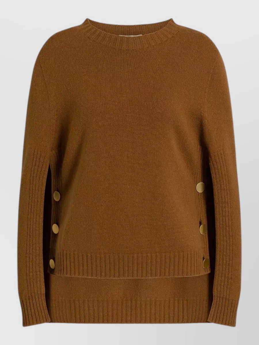 Alberta Ferretti Cashmere-blend cape-sleeve sweater