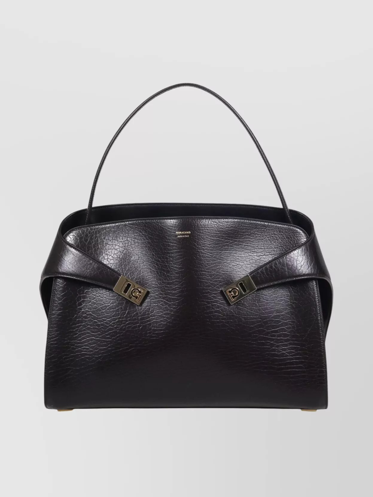 Ferragamo Maxi Grain Bicolor Structured Shoulder Bag