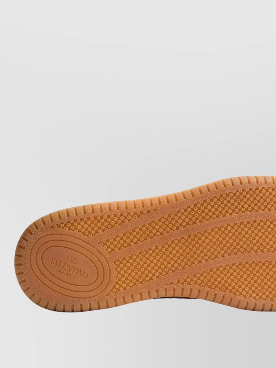 Valentino Sneakers Contrast Panels Perforated Detailing Rubber Sole