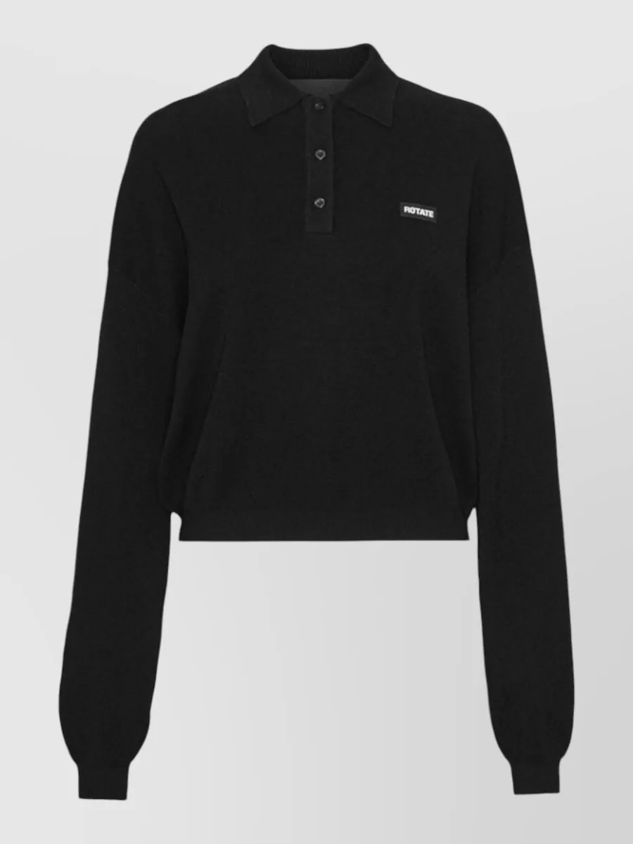 Rotate cropped logo knit jumper