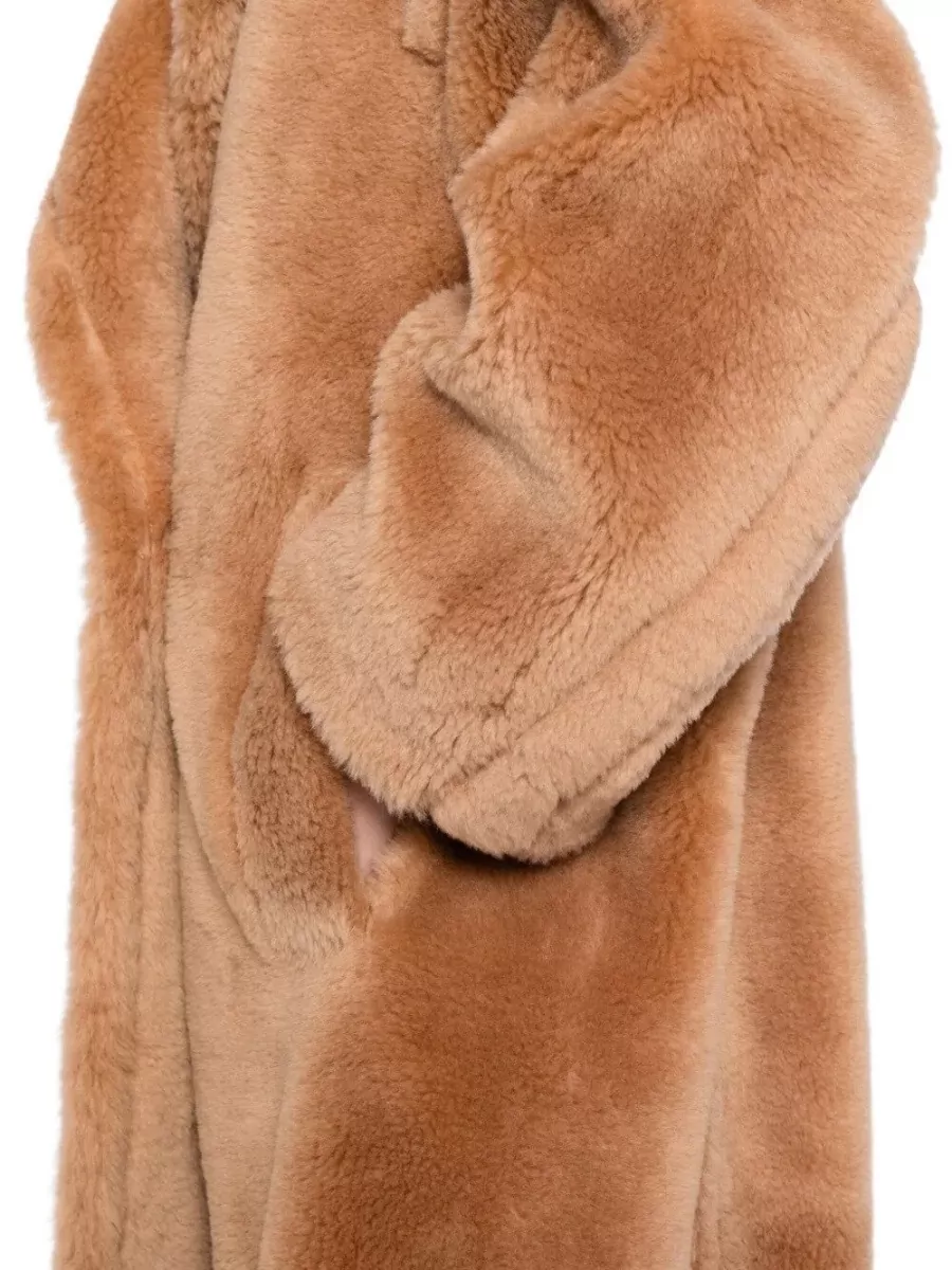Stand Studio Wool Double-Breasted Faux-Fur Coat
