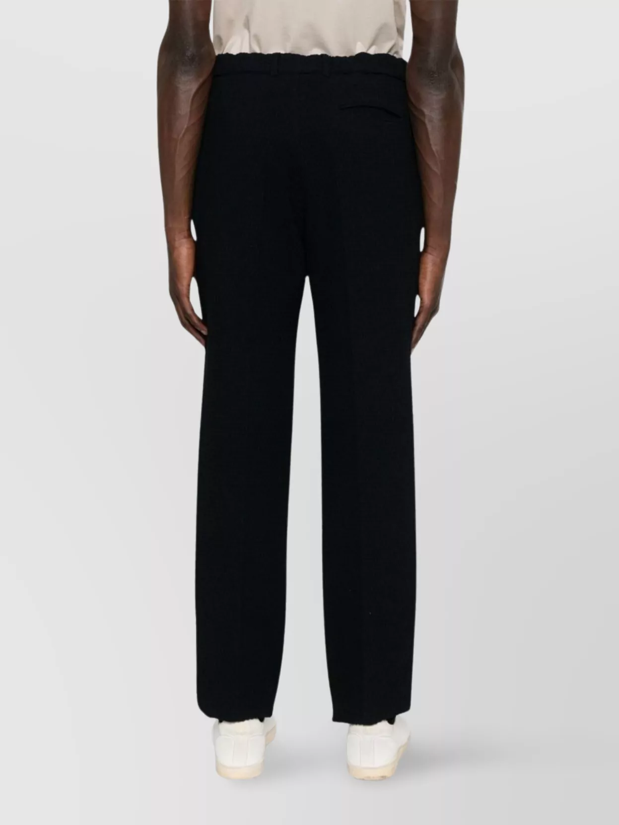 Emporio Armani Wool Trousers In Textured Fabric