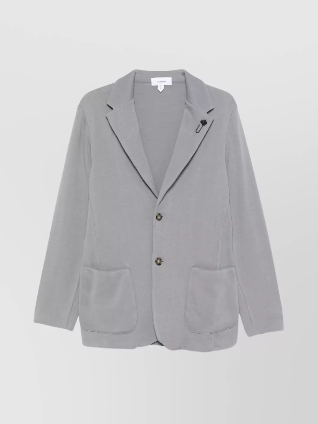 Lardini Medium Grey Cotton Jacket With Notched Lapels In Gray